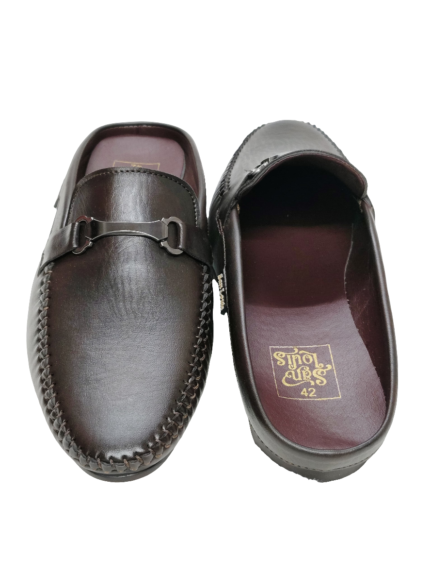 Brown Leather Cut Loafers