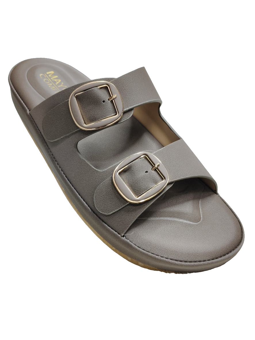 Women Light Brown Flat Slip Ons