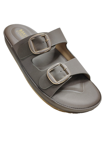 Women Light Brown Flat Slip Ons