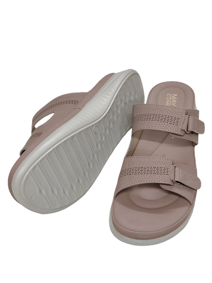 Women Champagne Flat Slip Ons