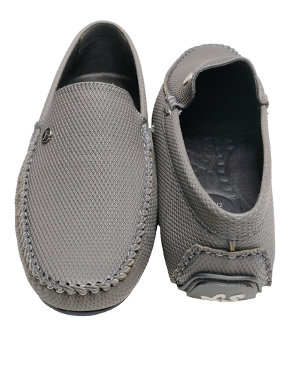 Grey Leather Loafers