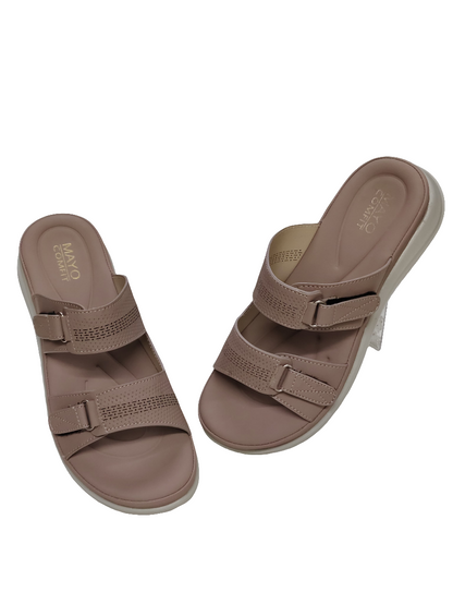 Women Champagne Flat Slip Ons