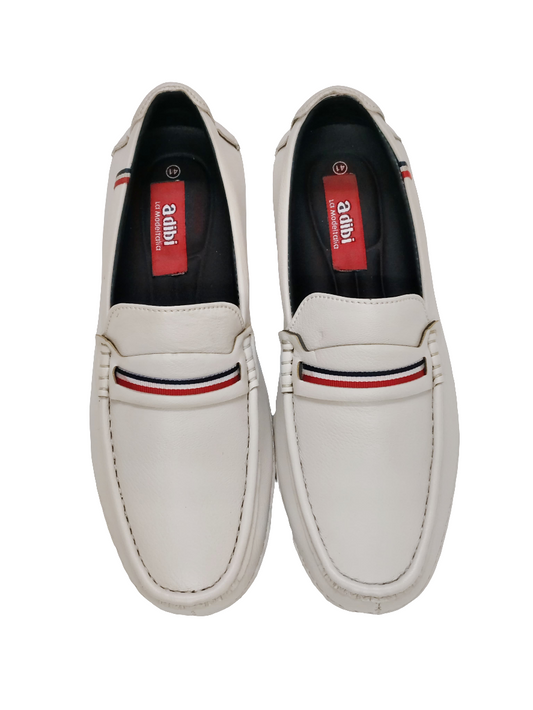 White Leather Loafers