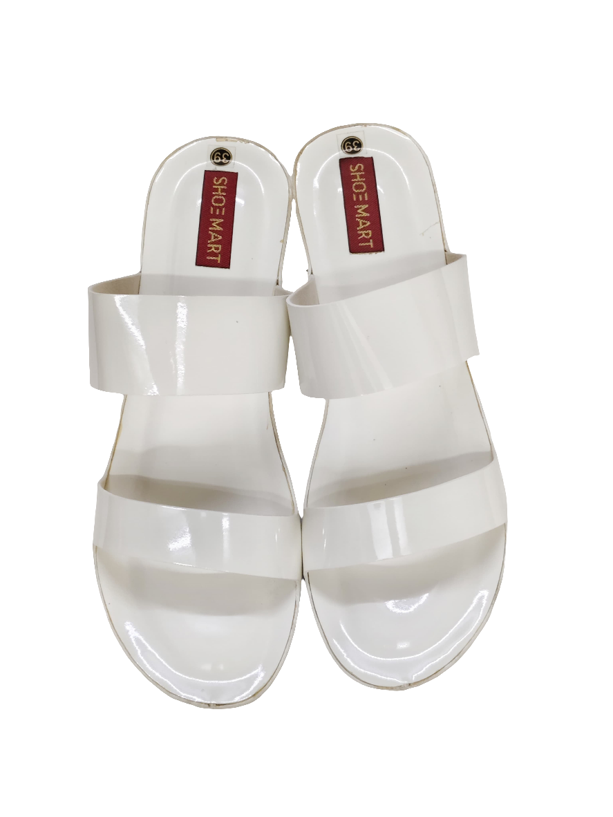 Women White Strappy Slip On