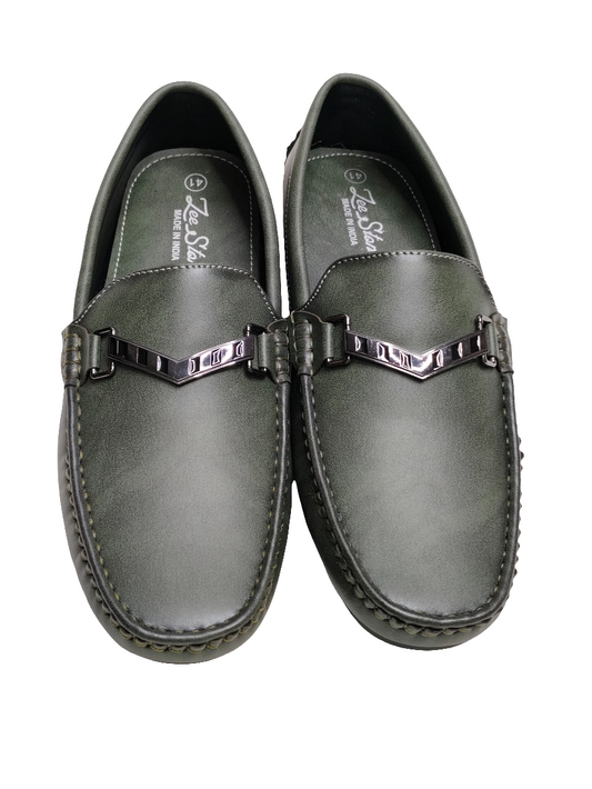 Olive Leather loafers