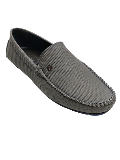 Grey Leather Loafers